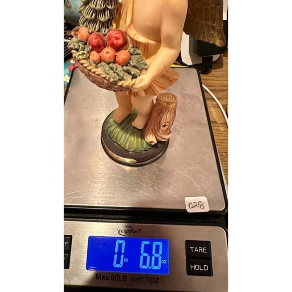 Victorian Christmas 6 Inch Angel Figurine Child Basket Fruit Tree Vintage Decor - Picture 11 of 11